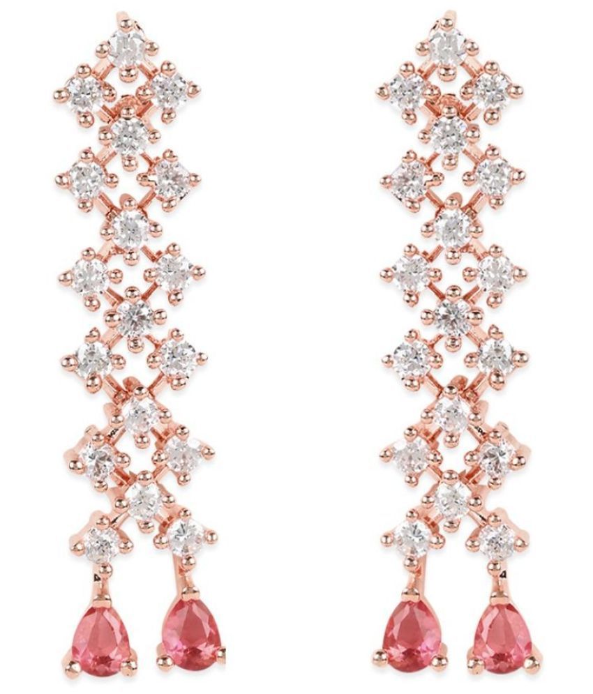     			I Jewels - Pink Danglers Earrings ( Pack of 1 )