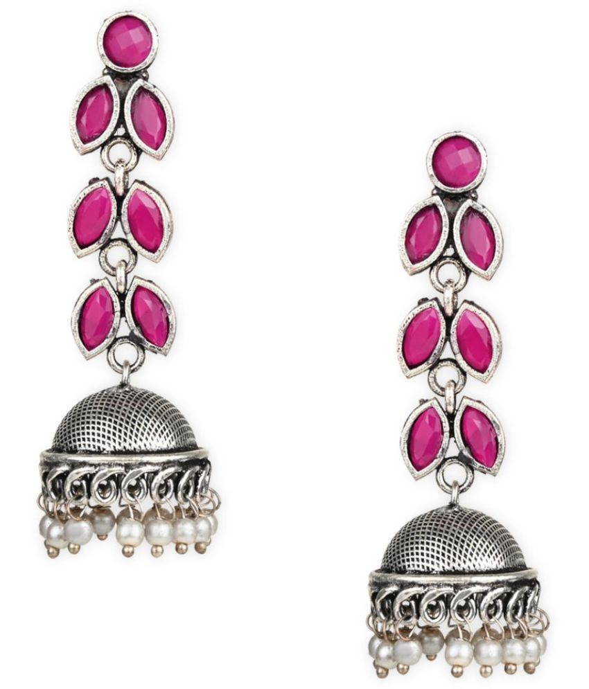     			I Jewels - Pink Danglers Earrings ( Pack of 1 )