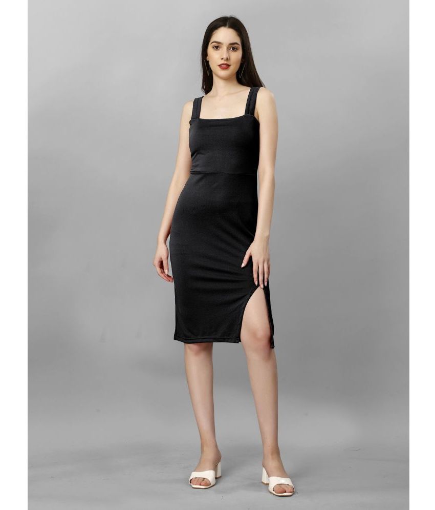     			JULEE - Black Polyester Women's Side Slit Dress ( Pack of 1 )