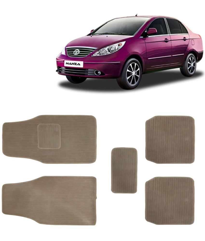     			Kingsway Carpet Style Universal Car Mats for Tata Manza, 2009 - 2016 Model, Beige Color Anti Slip Car Floor Foot Mats, Complete Set of 5 Piece, Premium Series