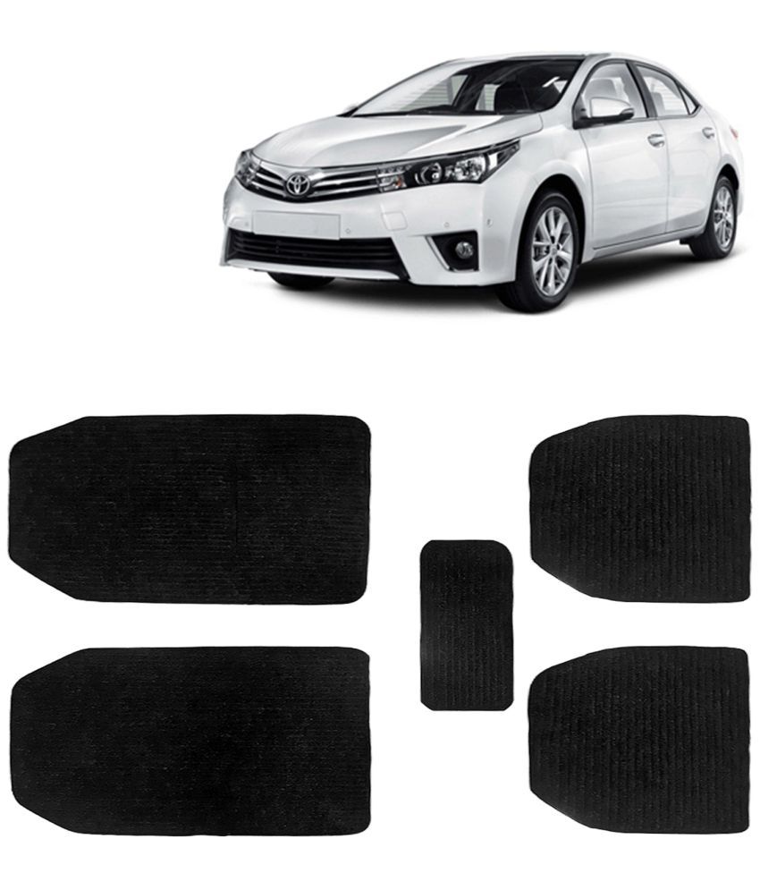     			Kingsway Carpet Style Universal Car Mats for Toyota Corolla Altis, 2013 - 2019 Model, Black Color Anti Slip Car Floor Foot Mats, Complete Set of 5 Piece, Premium Series