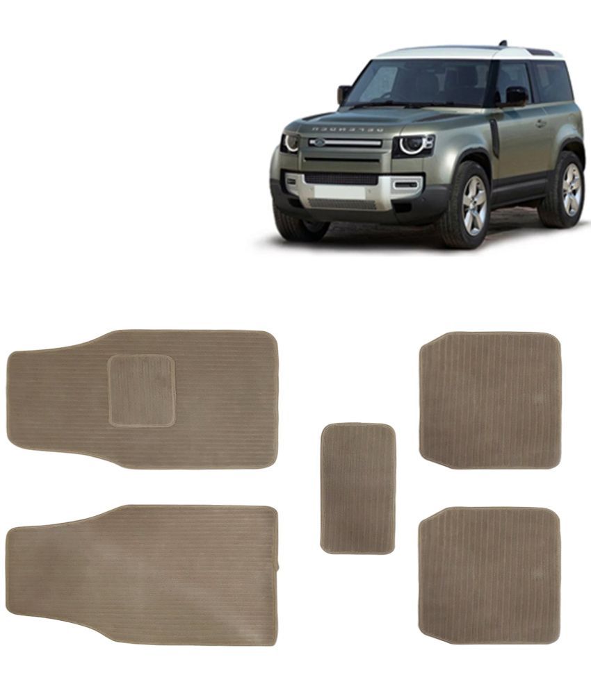     			Kingsway Carpet Style Universal Car Mats for Land Rover Defender, 2020 Onwards Model, Beige Color Anti Slip Car Floor Foot Mats, Complete Set of 5 Piece, Premium Series