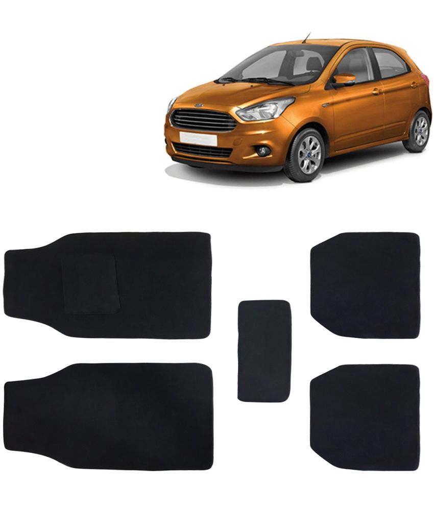     			Kingsway Carpet Style Universal Car Mats for Ford Figo, 2014 - 2021 Model, Black Color Anti Slip Car Floor Foot Mats, Complete Set of 5 Piece, Executive Series