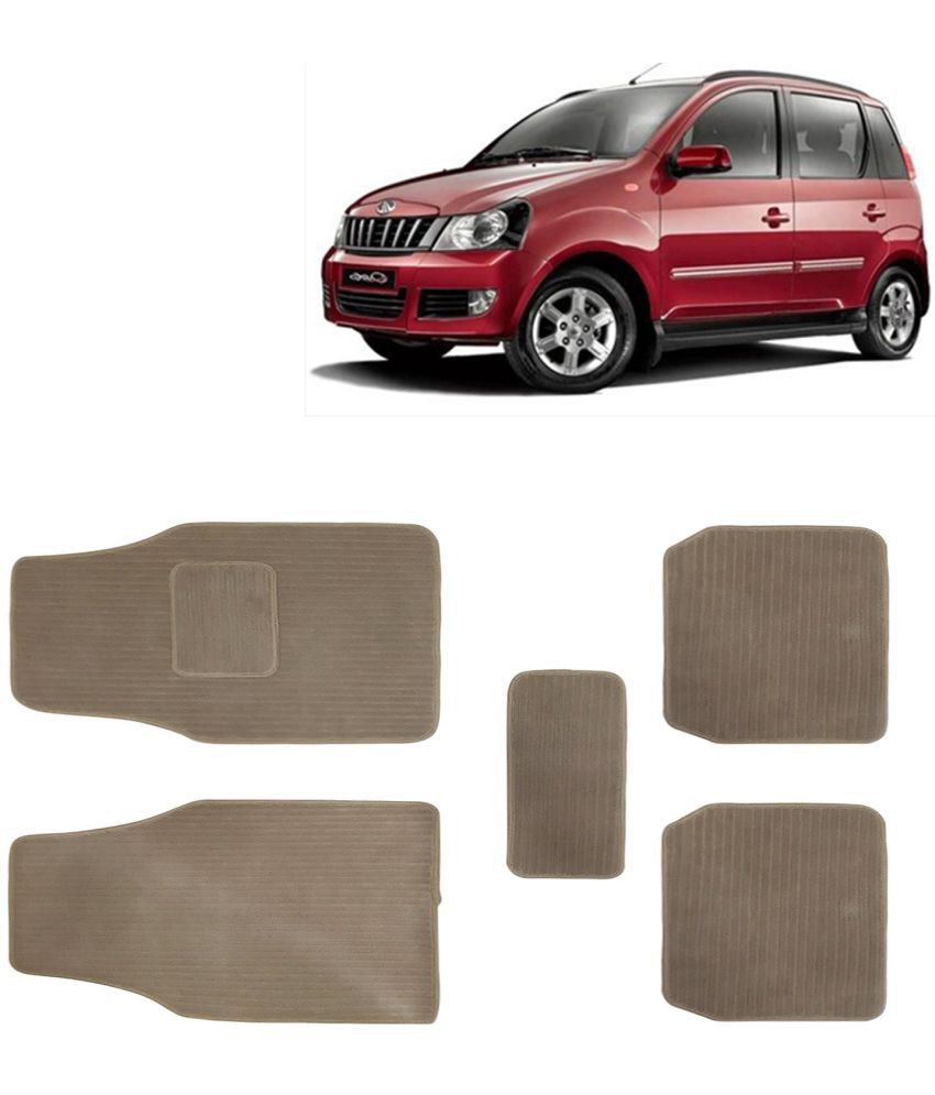     			Kingsway Carpet Style Universal Car Mats for Mahindra Quanto, 2012 Onwards Model, Beige Color Anti Slip Car Floor Foot Mats, Complete Set of 5 Piece, Premium Series