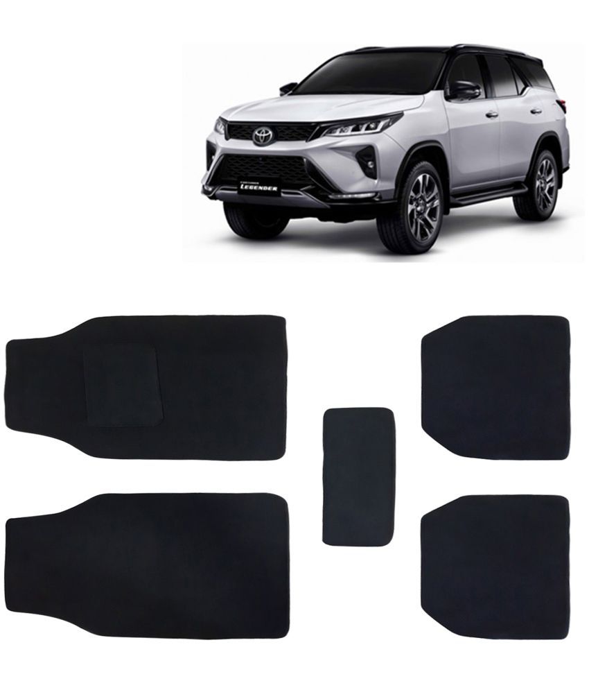     			Kingsway Carpet Style Universal Car Mats for Toyota Fortuner, 2021 Onwards Model, Black Color Anti Slip Car Floor Foot Mats, Complete Set of 5 Piece, Executive Series