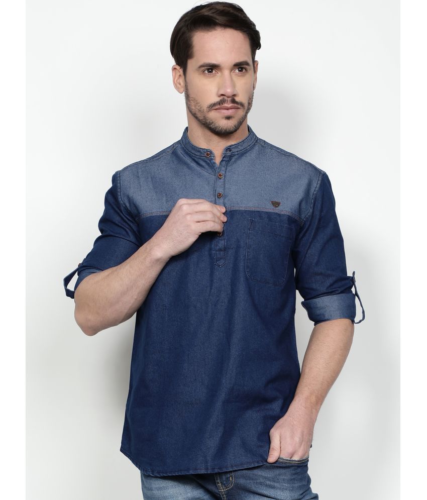     			Kuons Avenue - Indigo Cotton Men's Regular Kurta ( Pack of 1 )