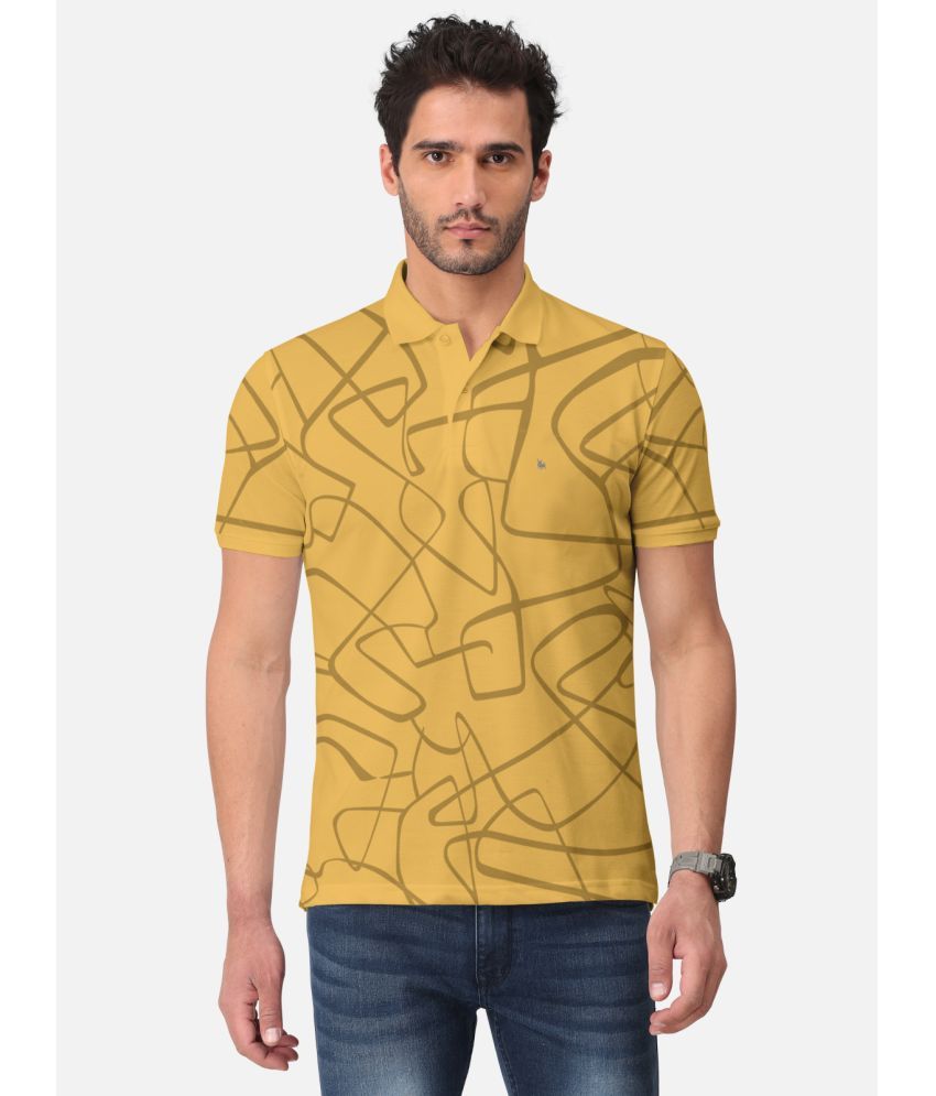     			BULLMER - Mustard Cotton Blend Regular Fit Men's Polo T Shirt ( Pack of 1 )