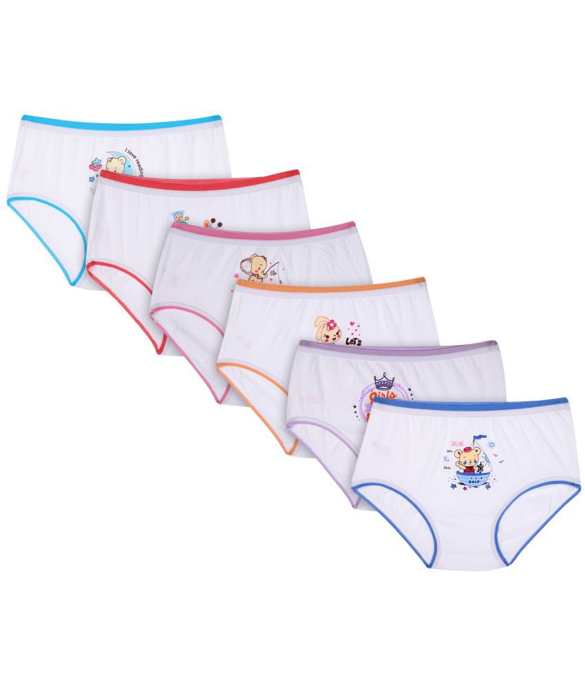     			Bodycare - White Cotton Girls Panties ( Pack of 6 )