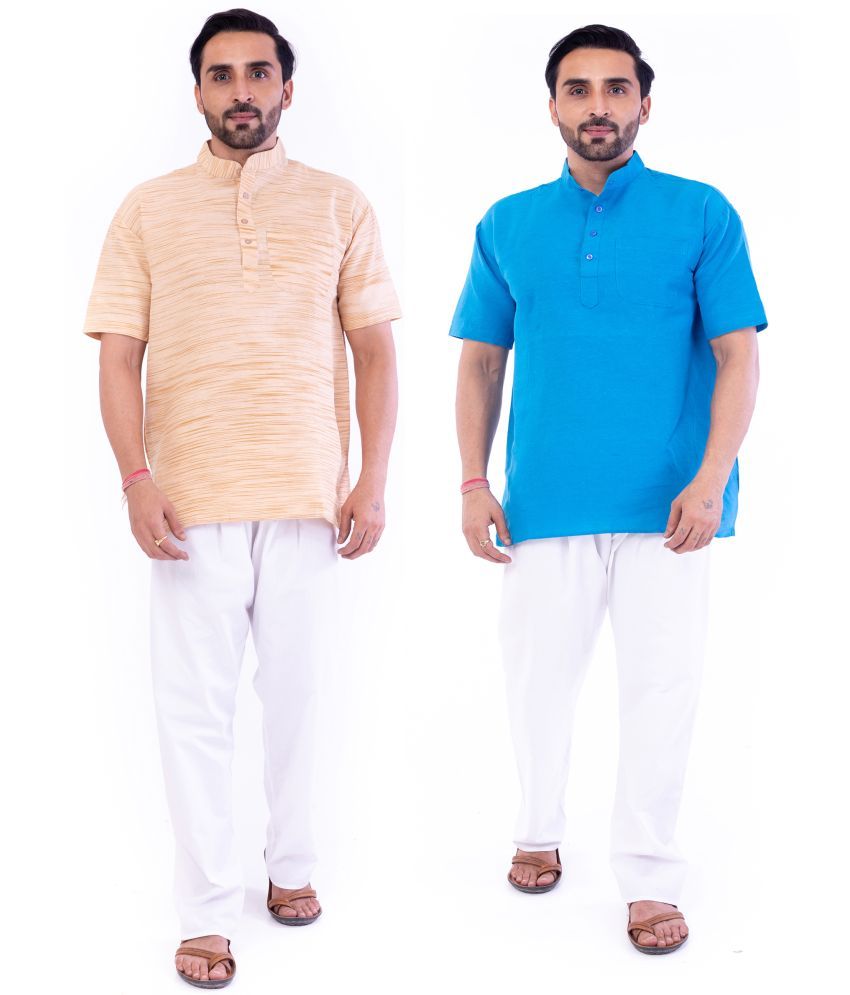     			DESHBANDHU DBK - Muticolor Cotton Men's Regular Kurta ( Pack of 2 )