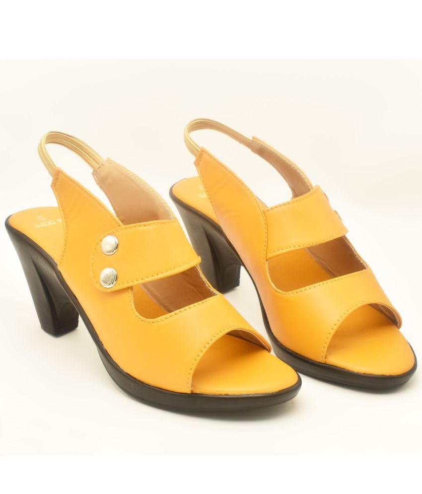     			Dream Makers - Yellow Women's Sandal Heels