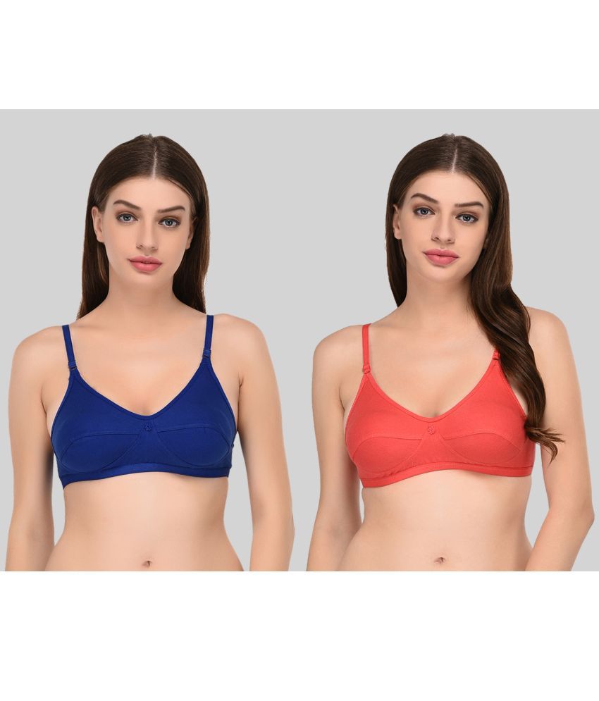     			Elina Pack of 2 Cotton Non Padded Women's Everyday Bra ( Multicolor )