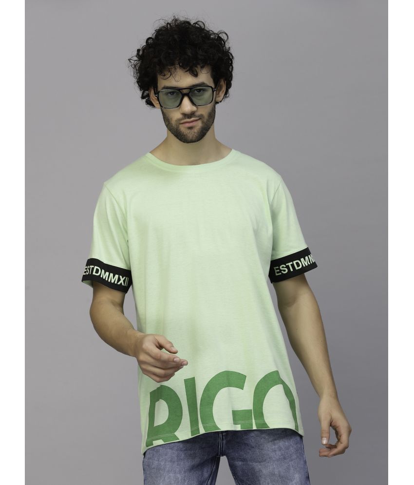     			Rigo - Mint Green 100% Cotton Oversized Fit Men's T-Shirt ( Pack of 1 )