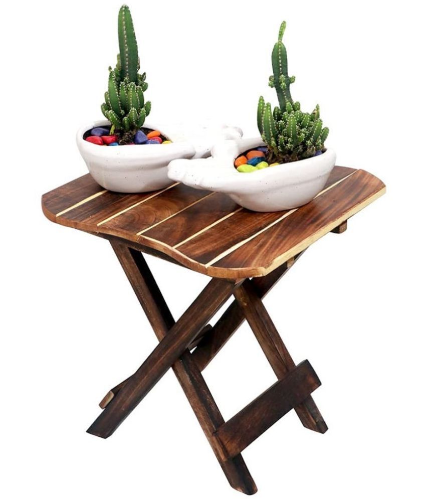     			TFS Wooden Foldable Adjustable 12 inch Side Table/End Table/Coffee Table/Plant Stand/Outdoor Table/Stool (Square Shaped)