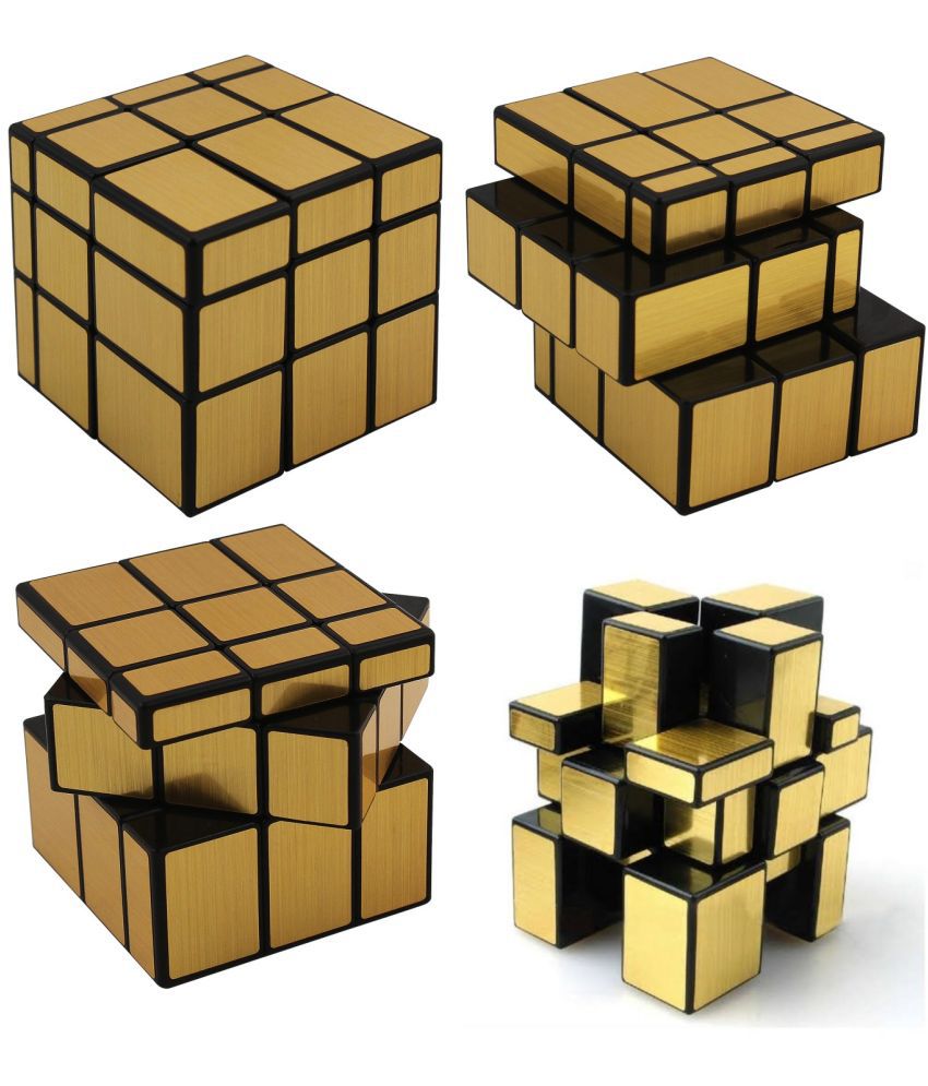     			Toy Cloud 3x3 Golden Mirror Magic Cube High Speed Sticker less Brainteaser Stress buster Anti-Anxiety Cube for Kids & Adults