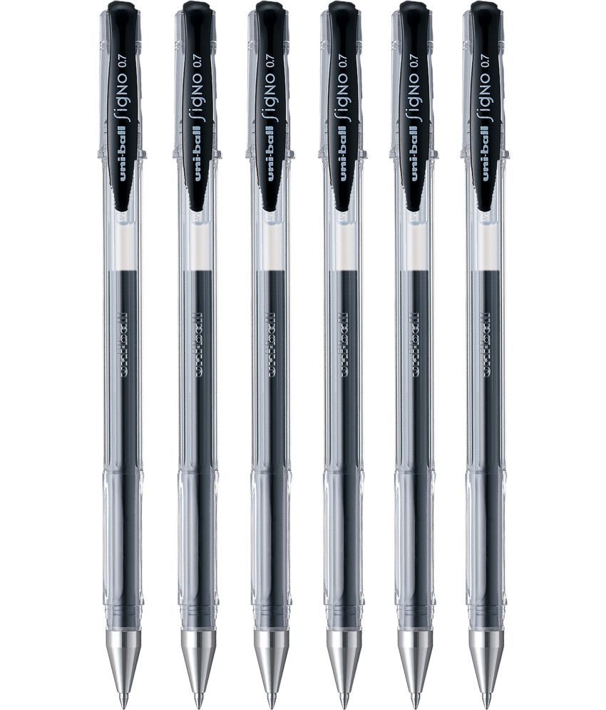     			UNI-BALL UNSGP100BK6 Signo Gel Pen Set - Pack of 6 (Black)