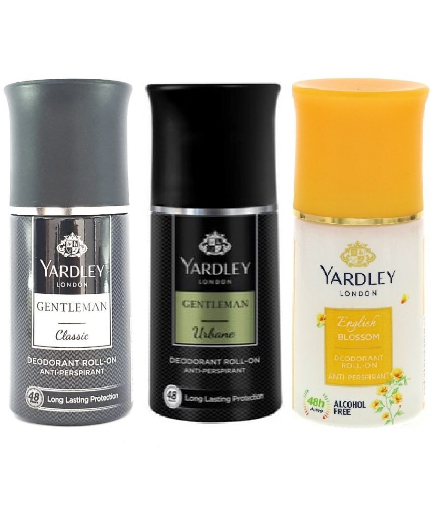     			Yardley London - CLASSIC, URBAN &ENGLISH BLOSSOM Deodorant Spray for Men,Women 150 ml ( Pack of 3 )