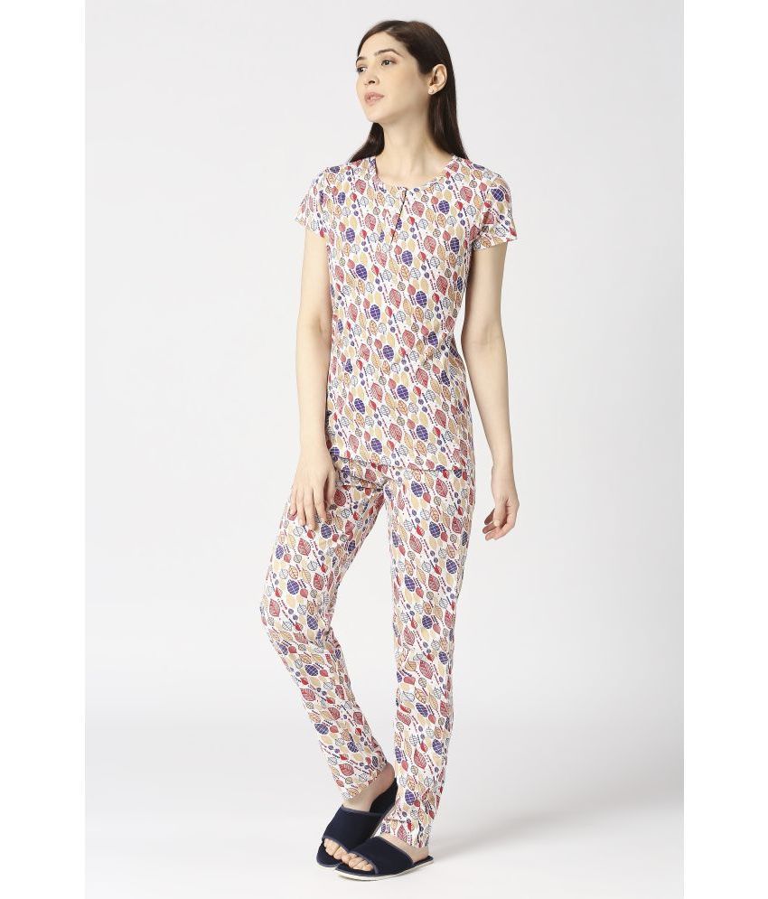 Zebu - Multicolor Cotton Women's Nightwear Nightsuit Sets ( Pack of 1 )