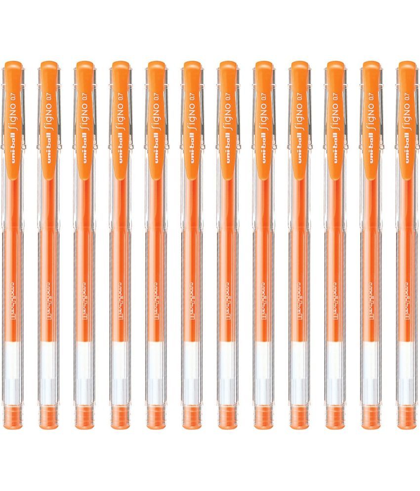     			uni-ball SIGNO UM-100 Gel Pen (Orange Ink, Pack of 12)