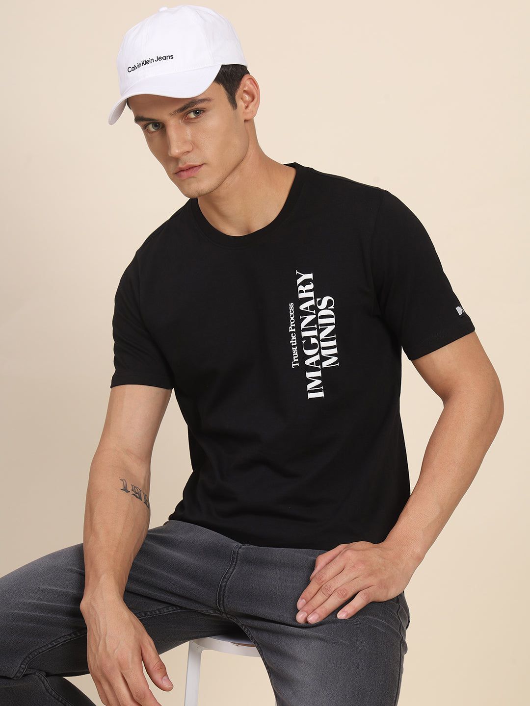     			Dennis Lingo - Black Cotton Blend Slim Fit Men's T-Shirt ( Pack of 1 )