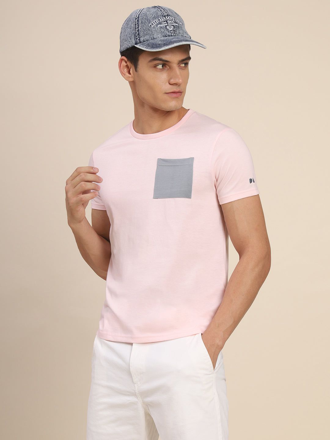    			Dennis Lingo - Pink Cotton Blend Slim Fit Men's T-Shirt ( Pack of 1 )