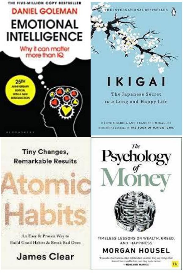     			Emotional Intelligence + Atomic Habits + Ikigai + The Psychology of Money