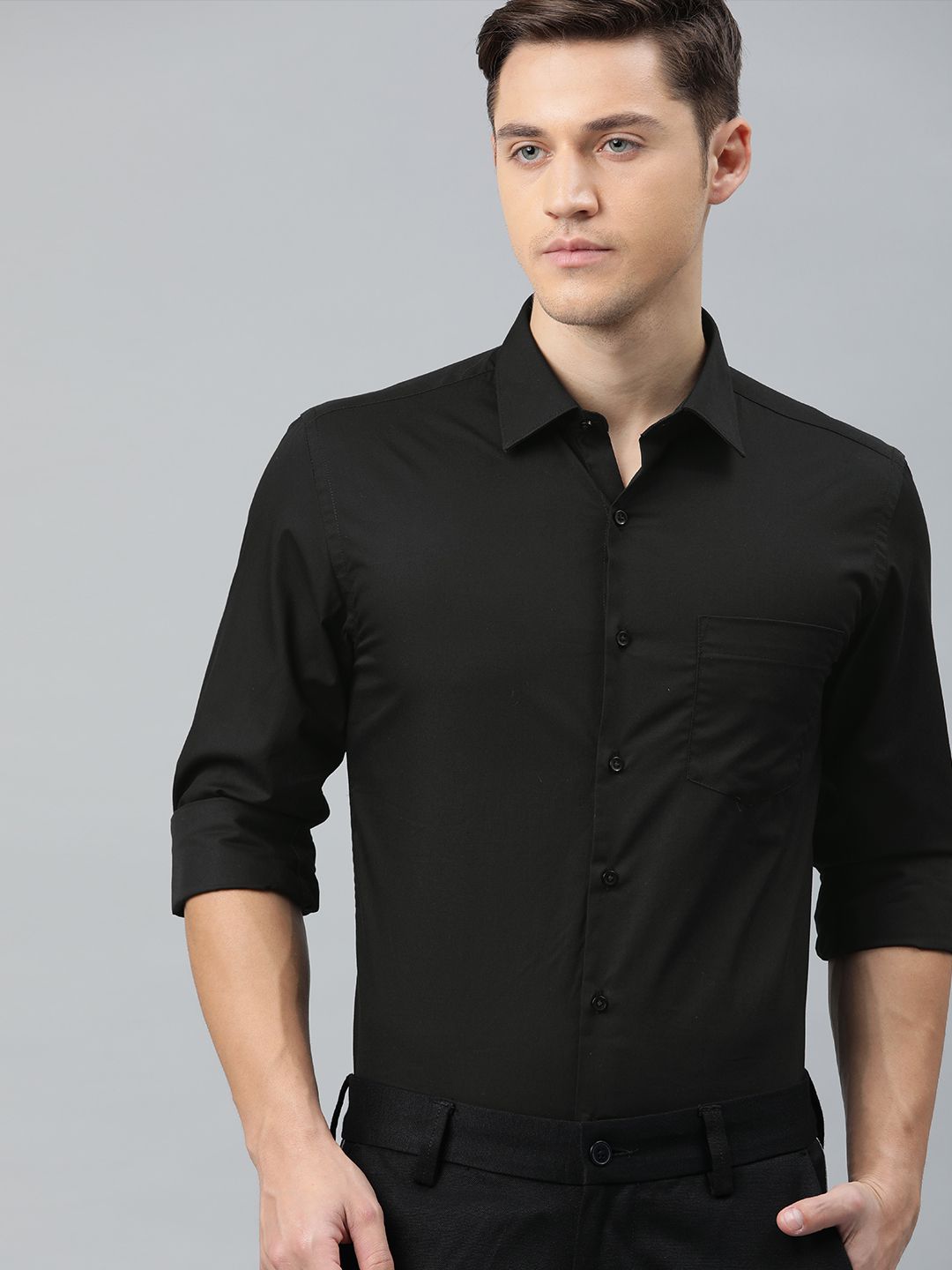 IVOC - Black 100% Cotton Slim Fit Men's Casual Shirt ( Pack of 1 )