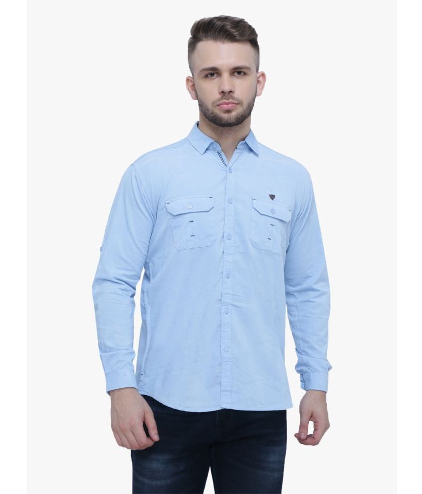     			Kuons Avenue - Light Blue Corduroy Slim Fit Men's Casual Shirt ( Pack of 1 )