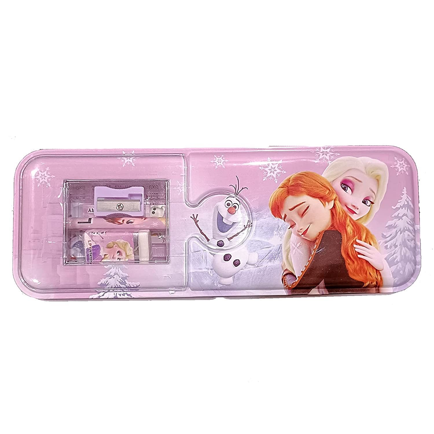     			Rangwell Metal Pencil Box for Kids with Stationary Organizer Box for School Accessories Pencil Sharpner Eraser Ruler (Frozen)