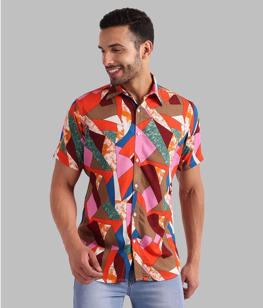     			Vida Loca - Dark Orange Rayon Slim Fit Men's Casual Shirt ( Pack of 1 )