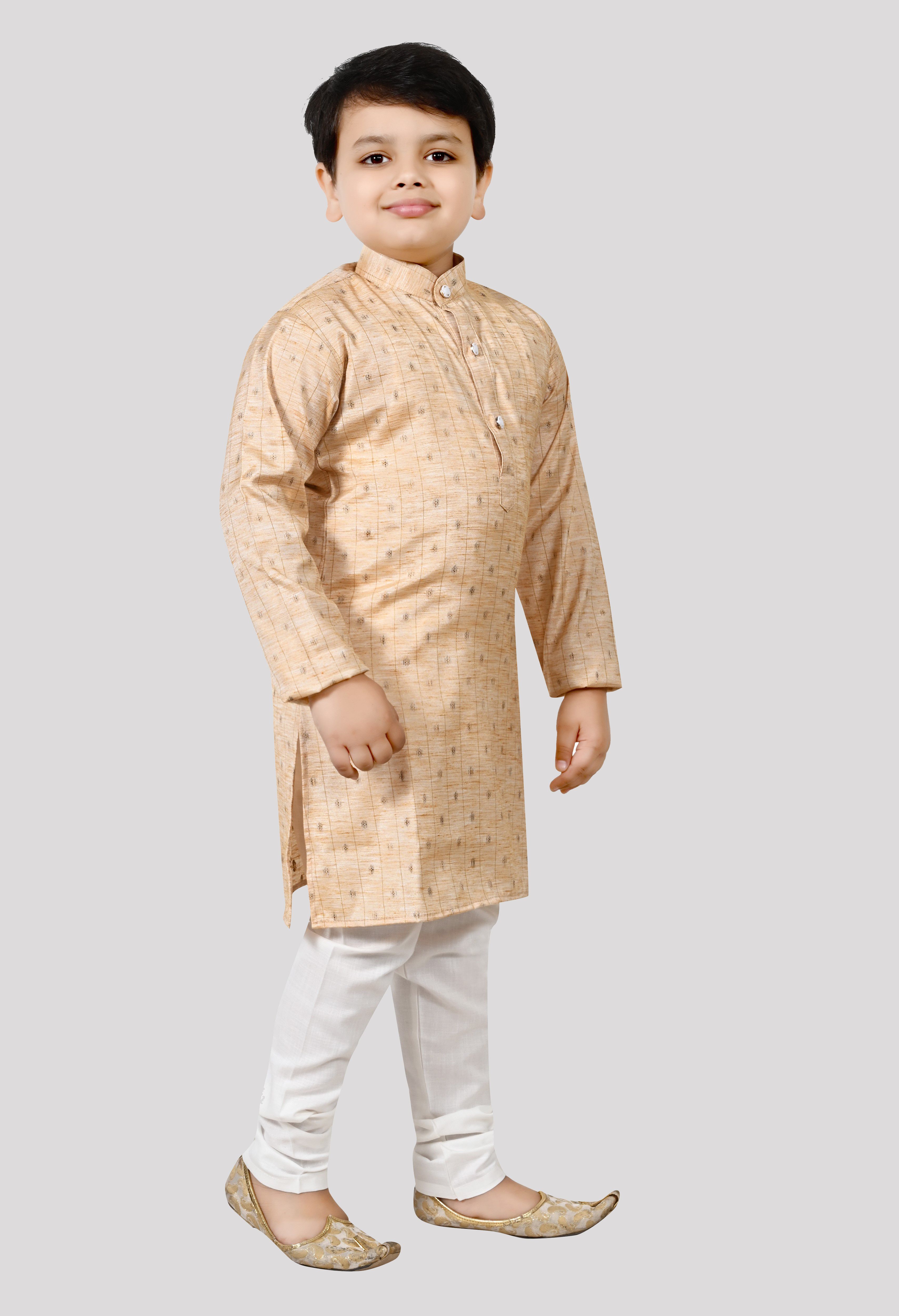     			Arshia Fashions - Gold Cotton Blend Boys Kurta Sets ( Pack of 1 )