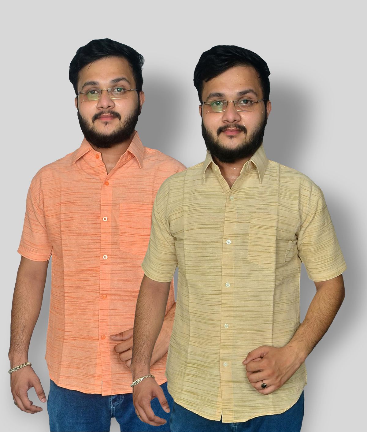     			DESHBANDHU DBK - Multi Cotton Blend Regular Fit Men's Formal Shirt ( Pack of 2 )