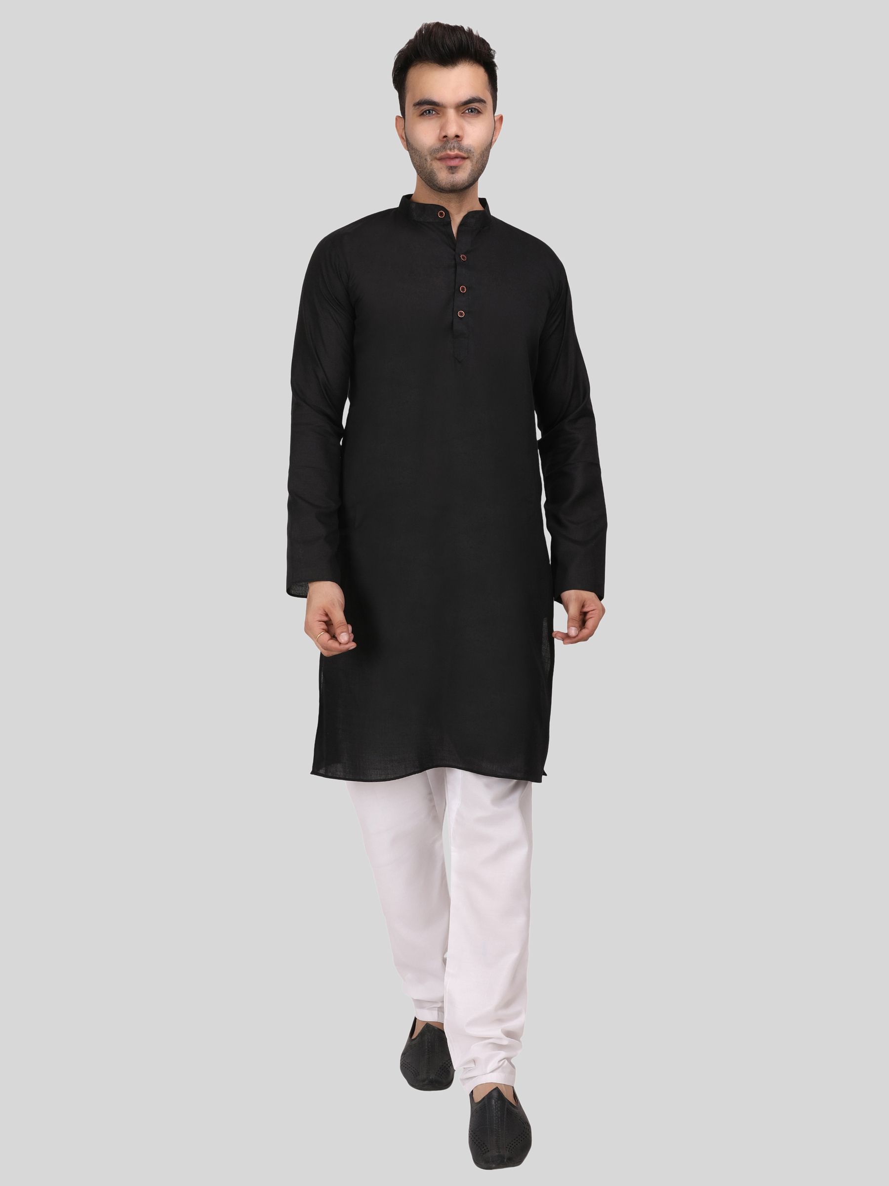     			Digimart - Black Cotton Blend Regular Fit Men's Kurta Pyjama Set ( Pack of 1 )