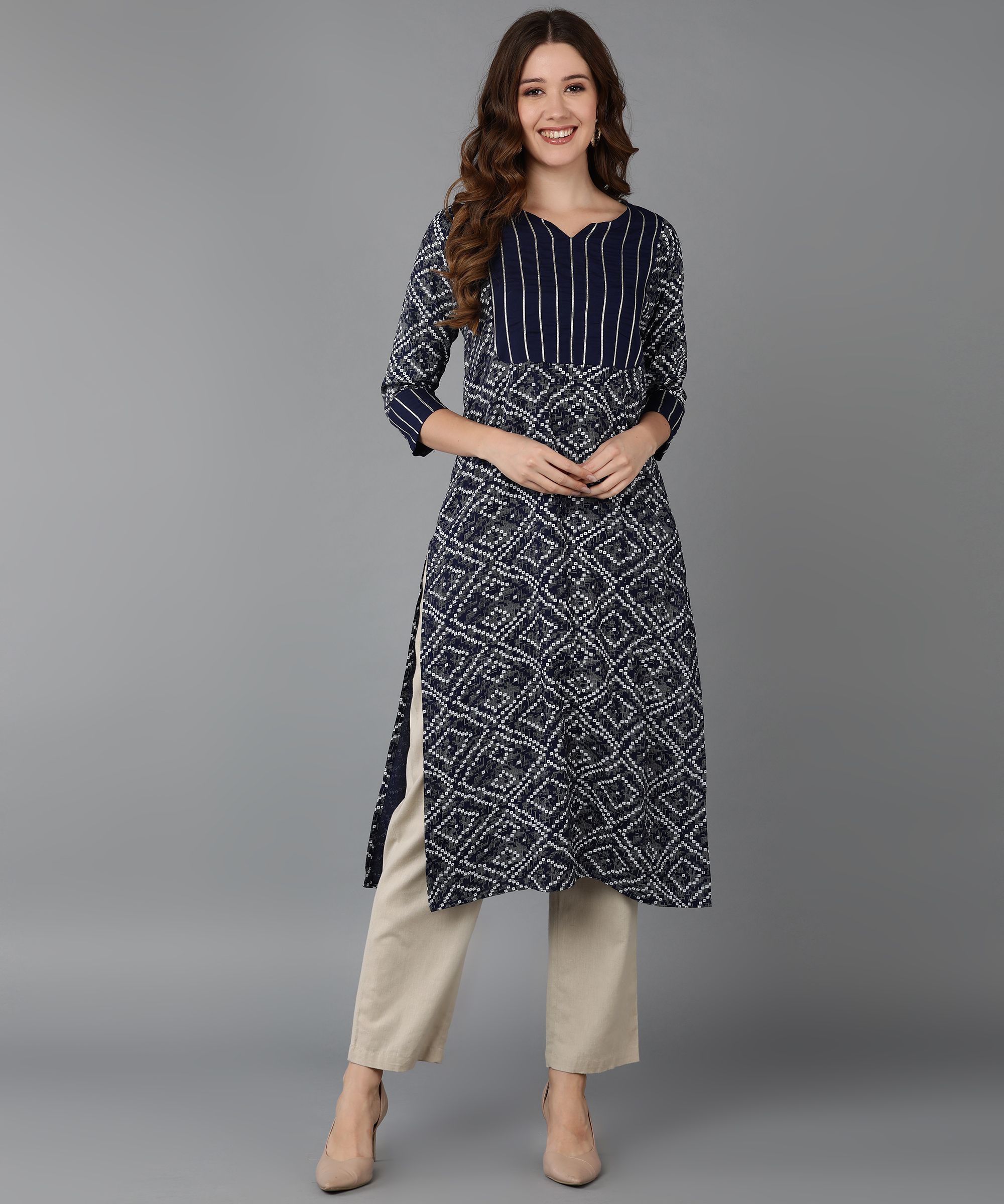     			Glorious - Blue Rayon Women's Straight Kurti ( Pack of 1 )