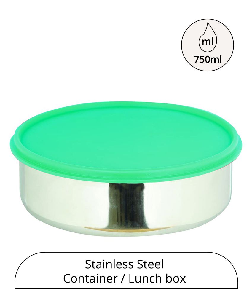     			HOMETALES Stainless Steel Multi-Purpose Round Food Container 750ml, Green (1U)