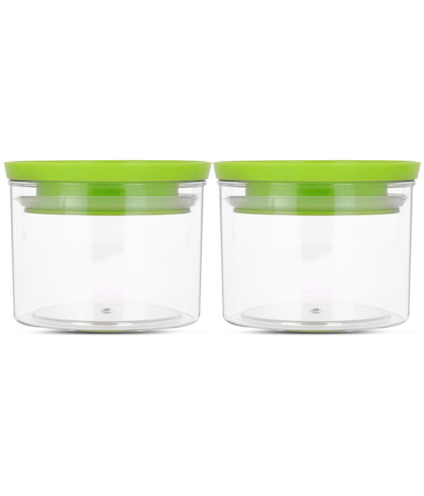     			HomePro - Round Container Plastic Green Dal Container ( Set of 2 )