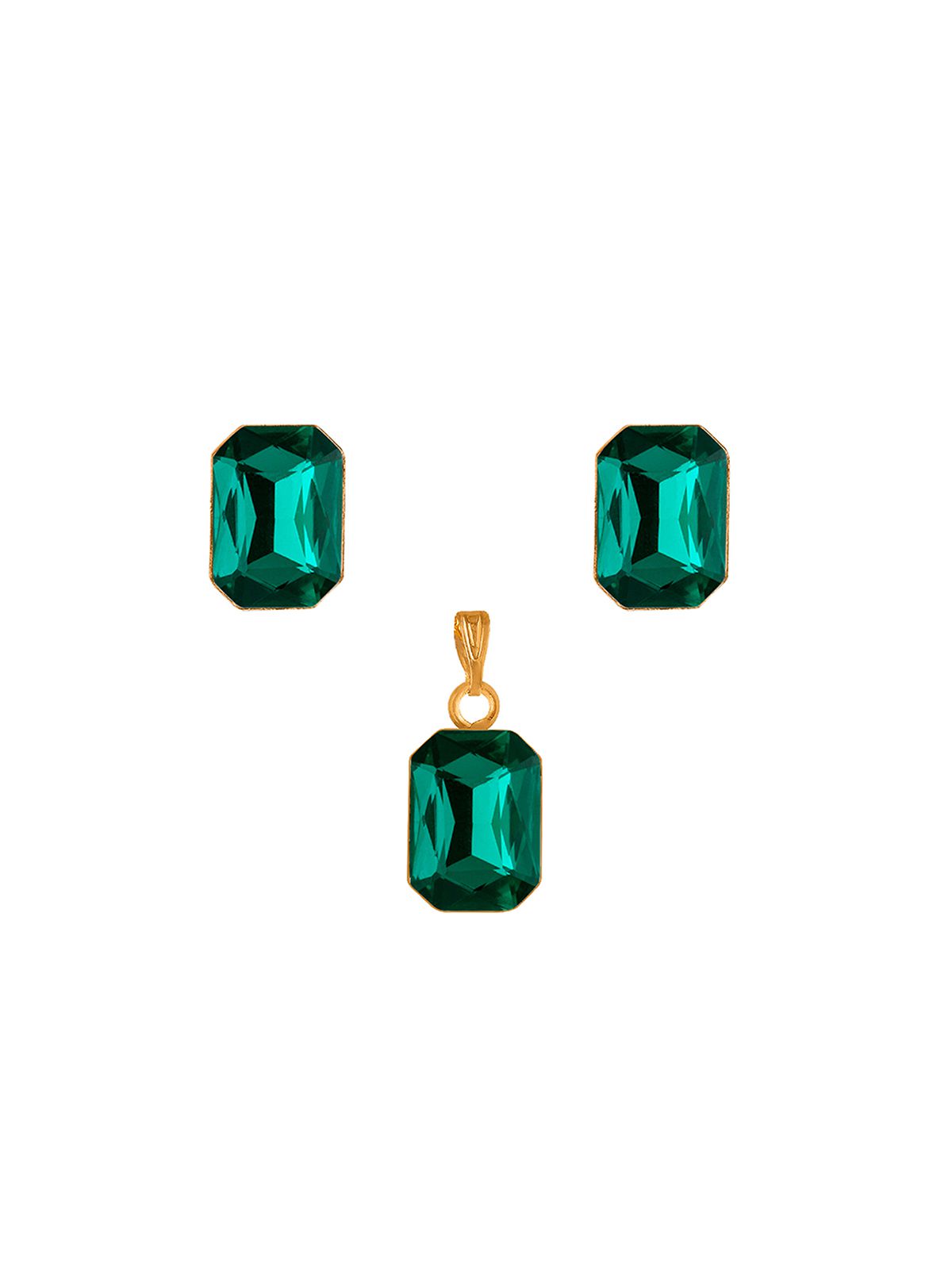    			JFL - Jewellery For Less - Green Pendant set ( Pack of 1 )