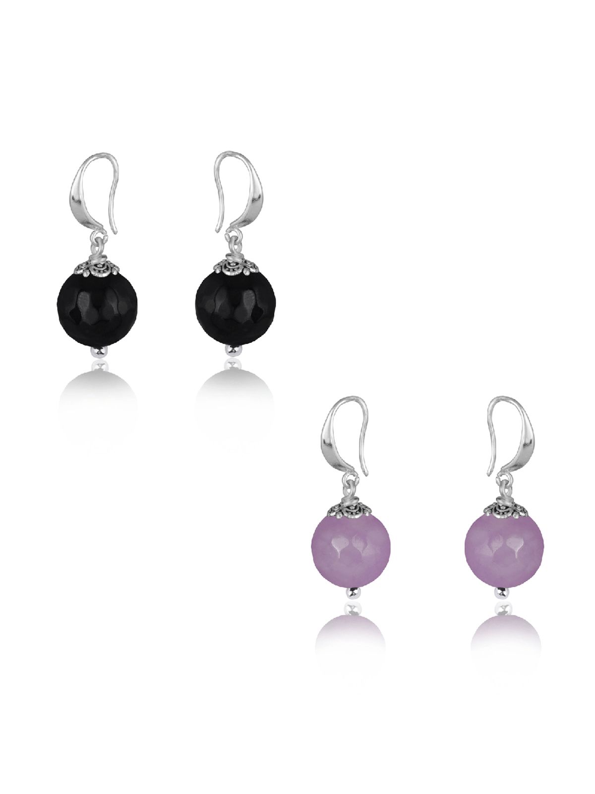     			JFL - Jewellery For Less - Lavender Danglers Earrings ( Pack of 2 )