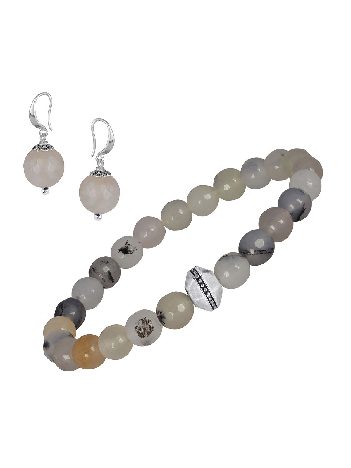     			JFL - Jewellery For Less - Light Grey Bracelet ( Pack of 2 )