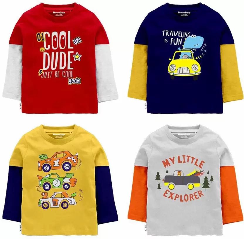     			NammaBaby - Multi Color Cotton Boy's T-Shirt ( Pack of 4 )