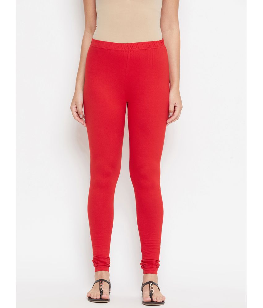     			Pret By Kefi - Red Cotton Women's Leggings ( Pack of 1 )