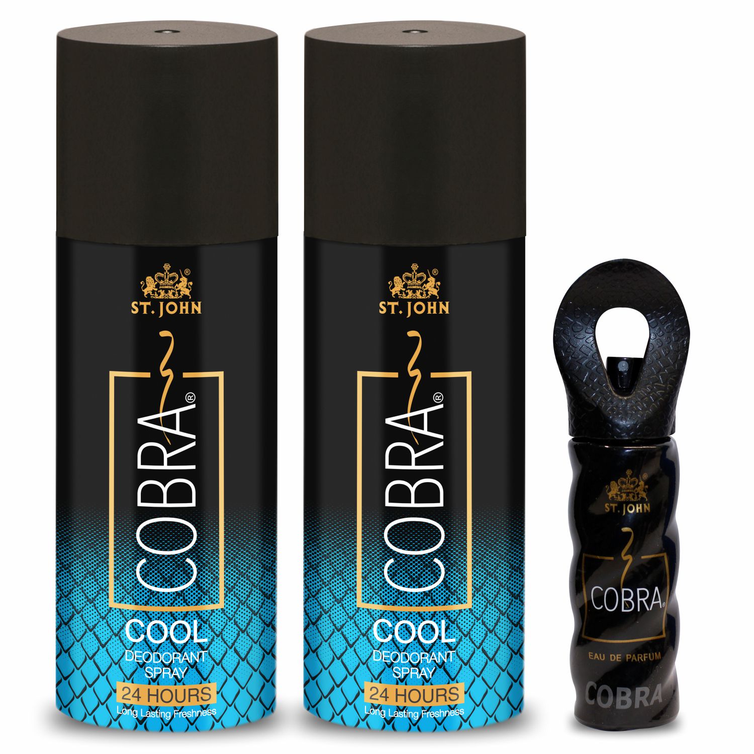     			St. John - Cobra Deo Cool 150ml & 15ml Perfume Deodorant Spray & Perfume for Unisex 150 ml ( Pack of 3 )