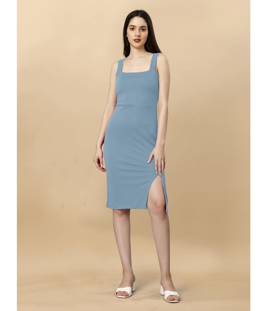     			Apnisha - Blue Polyester Women's Side Slit Dress ( Pack of 1 )