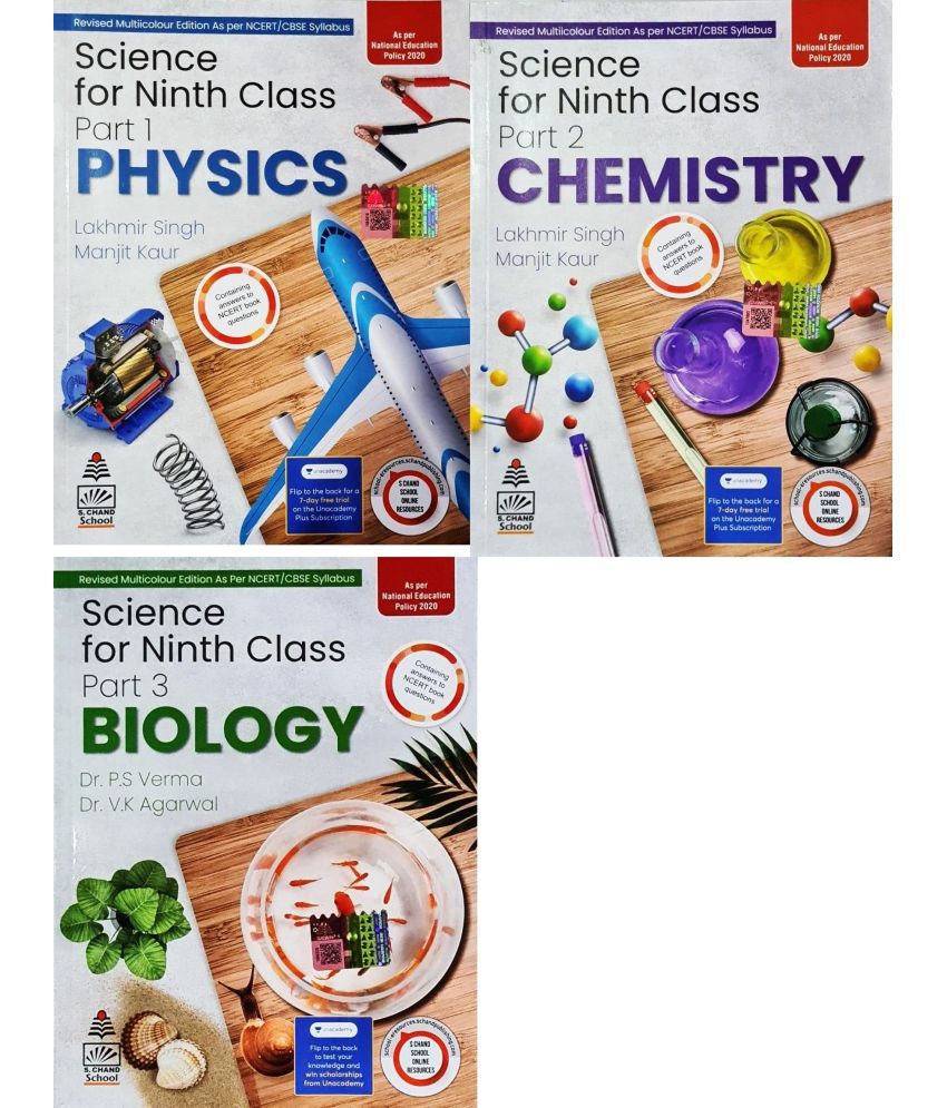     			Combo Pack: Lakhmir Singh Class 9 Science (Biology, Physics, Chemistry) - Examination 2023-24