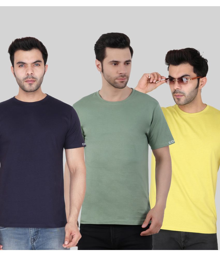     			Comey - Multicolor 100% Cotton Regular Fit Men's T-Shirt ( Pack of 3 )