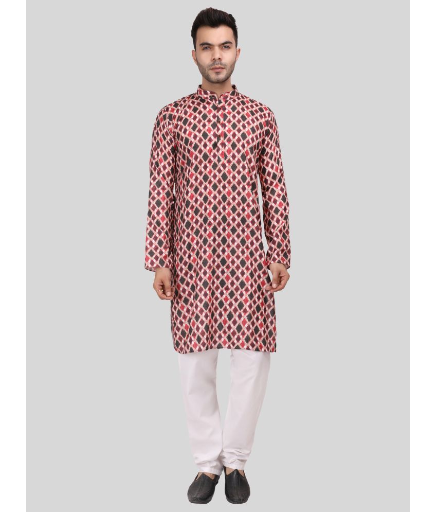     			Digimart - Multicolor Cotton Blend Regular Fit Men's Kurta Pyjama Set ( Pack of 1 )