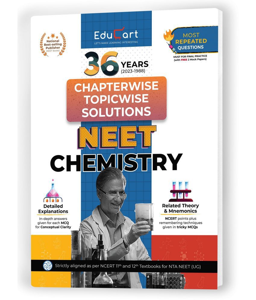     			Educart NEET CHEMISTRY 36 Years (1988-2023) Chapterwise Topicwise Solved Papers 2024 (With FREE Mock papers inside)