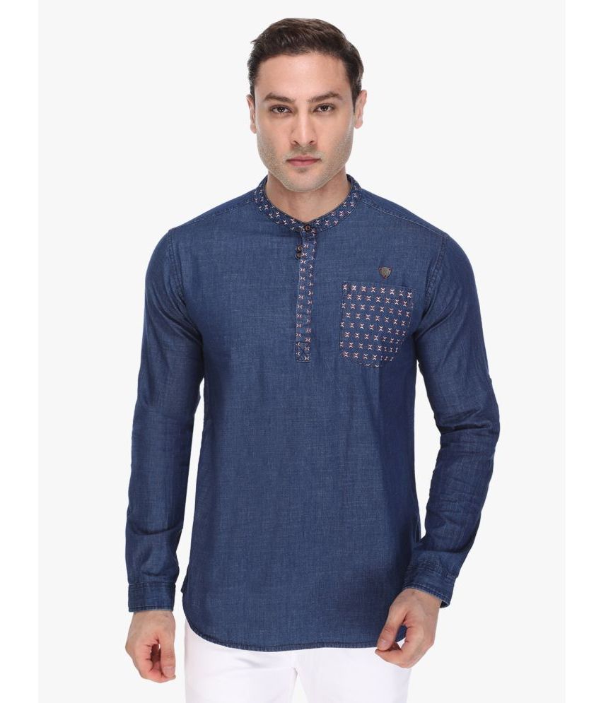     			Kuons Avenue - Blue Cotton Men's Regular Kurta ( Pack of 1 )