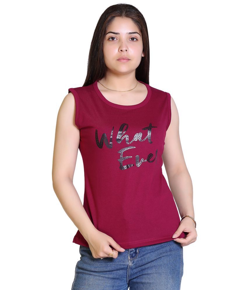     			Ogarti - Magenta Cotton Blend Regular Fit Women's T-Shirt ( Pack of 1 )