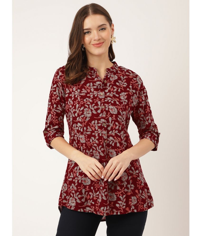     			Divena - Maroon Rayon Women's Regular Top ( Pack of 1 )