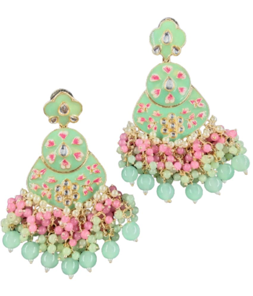     			Jiyanshi fashion Mint Green Chandelier Earrings ( Pack of 1 )